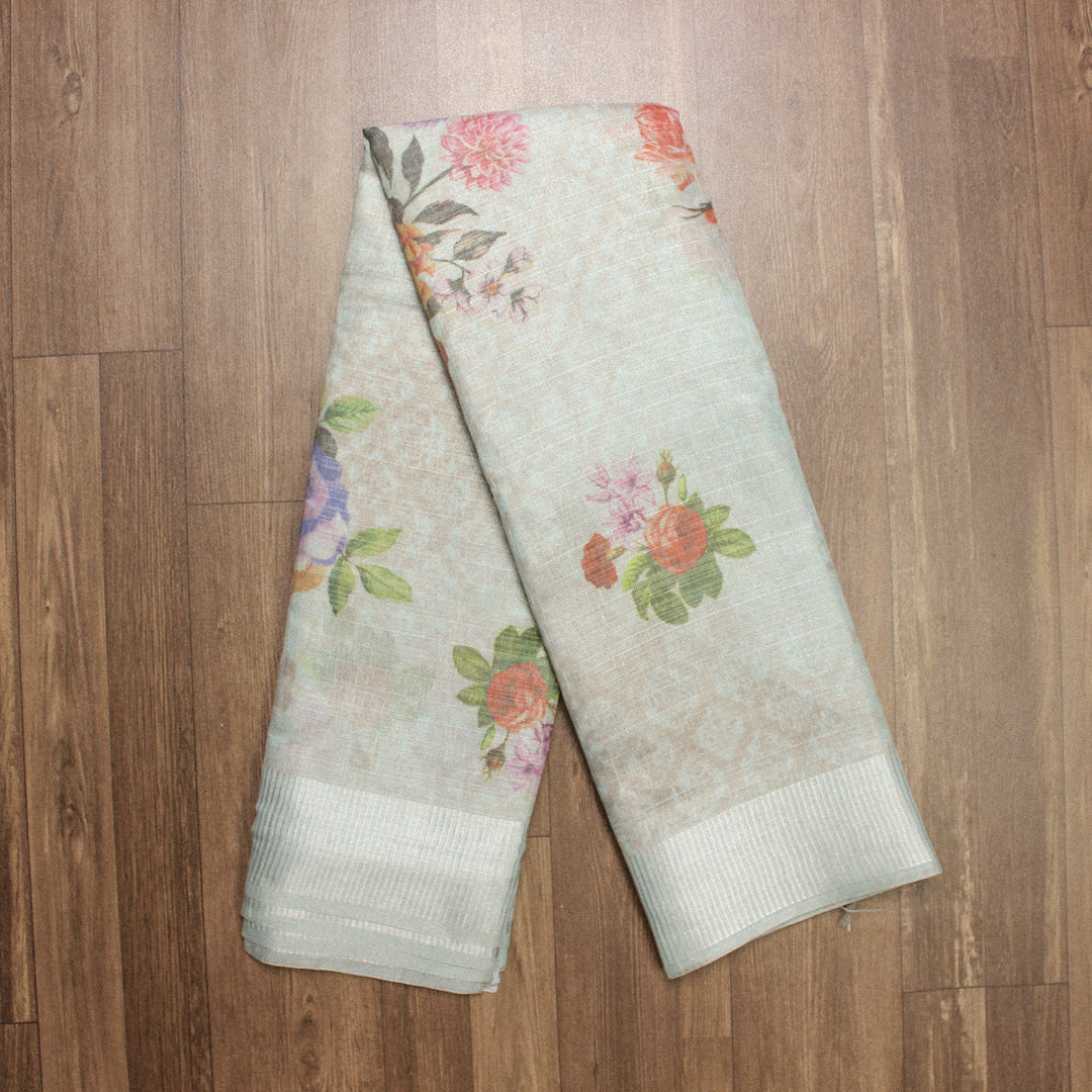 Light Blue Linen Saree
