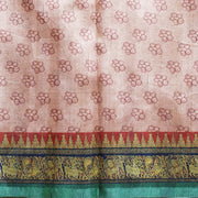 Kuberan Onion Pink Raw Silk Printed Saree