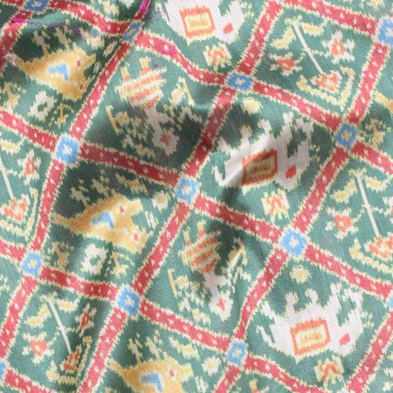 Kuberan Green Raw Silk Printed Saree