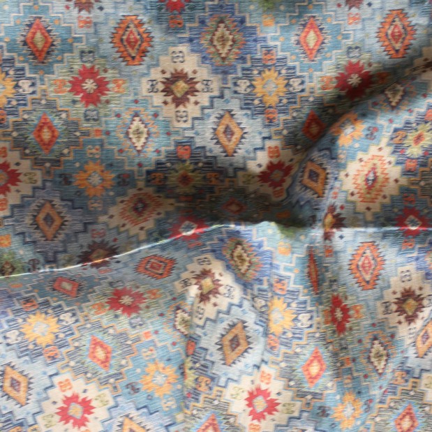 Baby Blue Raw Silk Printed Saree