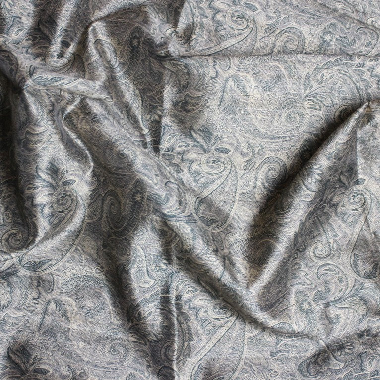 Kuberan Elephant Grey Raw Silk Printed Saree