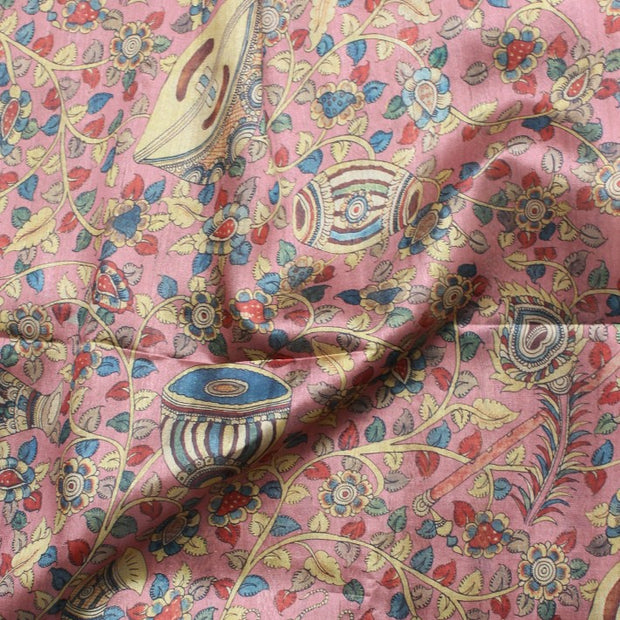Kuberan Pink Raw Silk Printed Saree