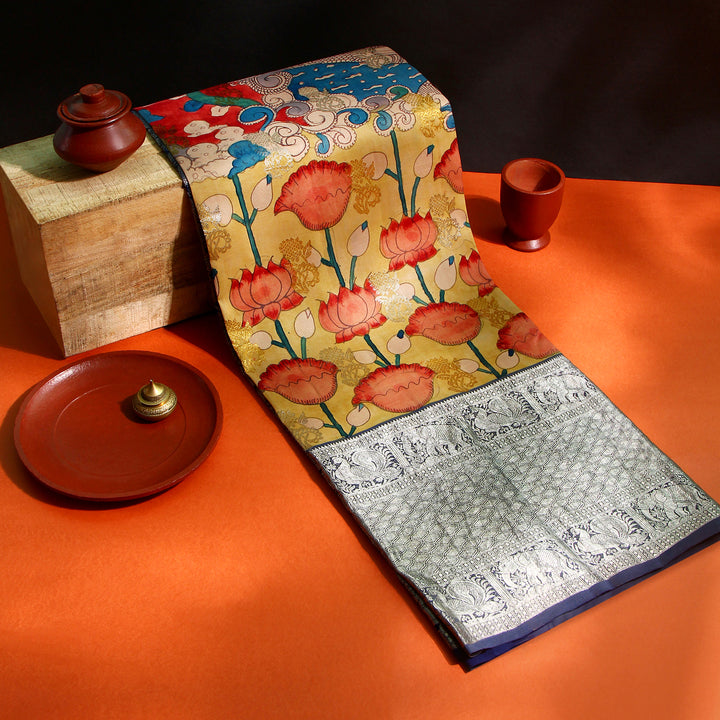 Kalamkari Kanchipuram Silk Saree