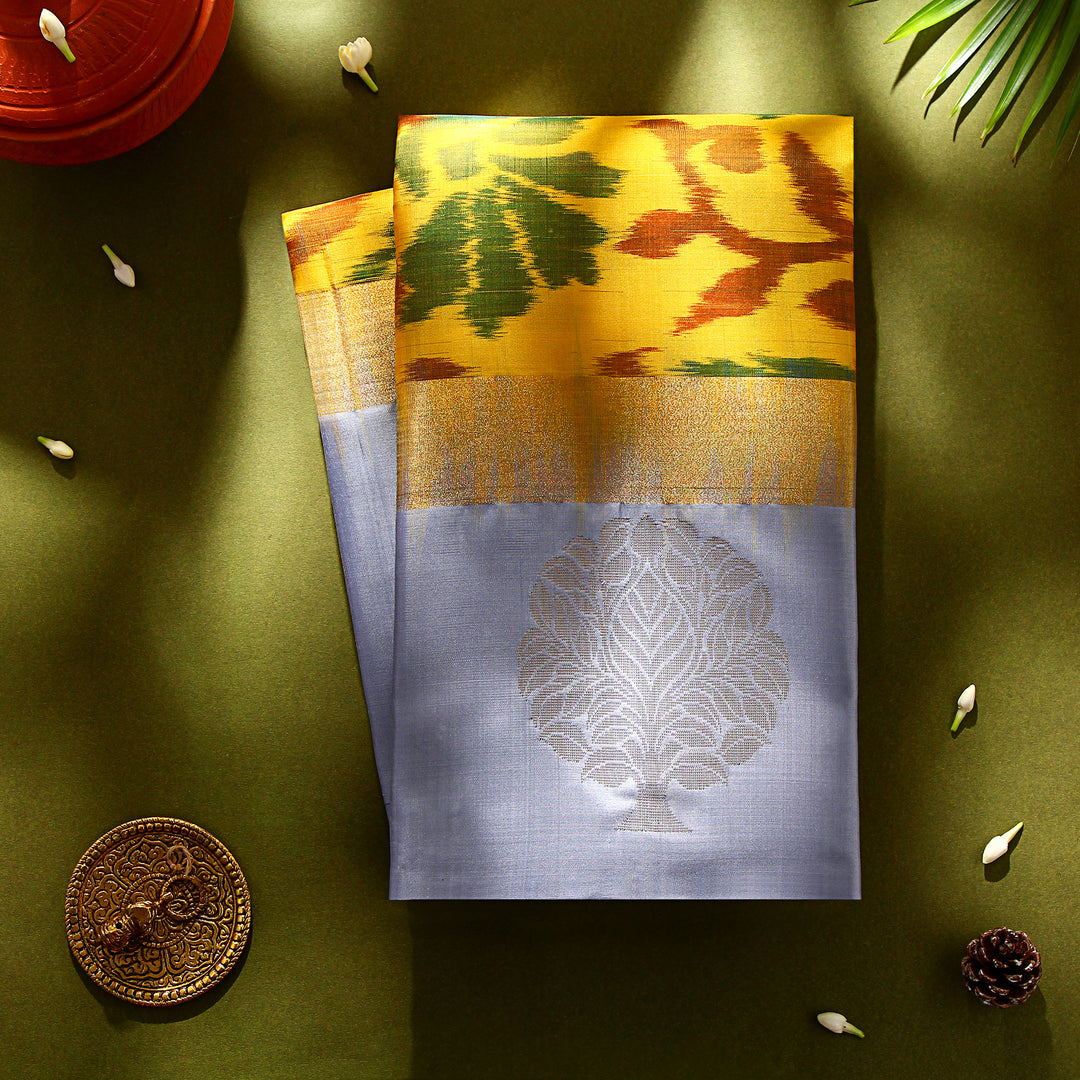 Yellow Pochampally Silk Saree 