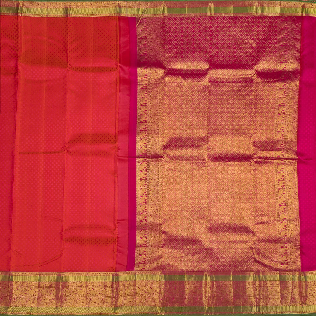 Kuberan Orange Pure Silk Saree