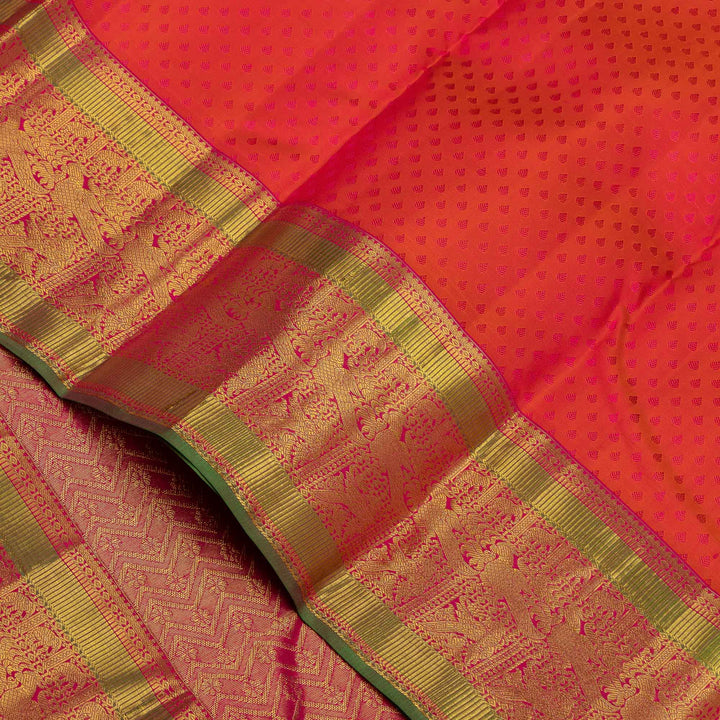 Kuberan Orange Pure Silk Saree