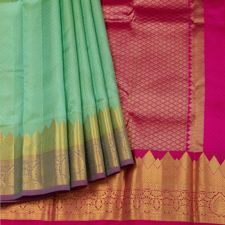 Kuberan Leaf Green Pure Silk Saree