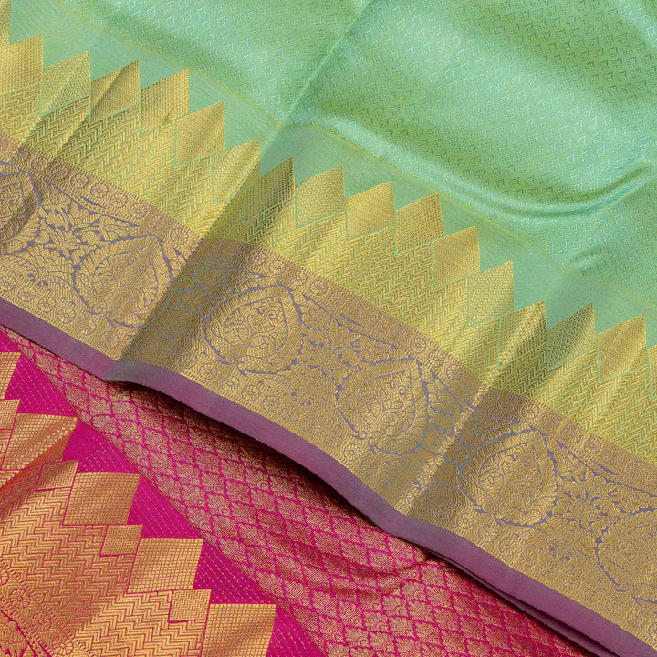 Kuberan Leaf Green Pure Silk Saree