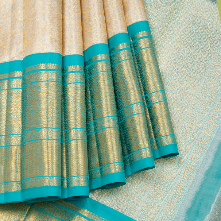 Kuberan Silver Blue  Kanchivaram Silk Saree