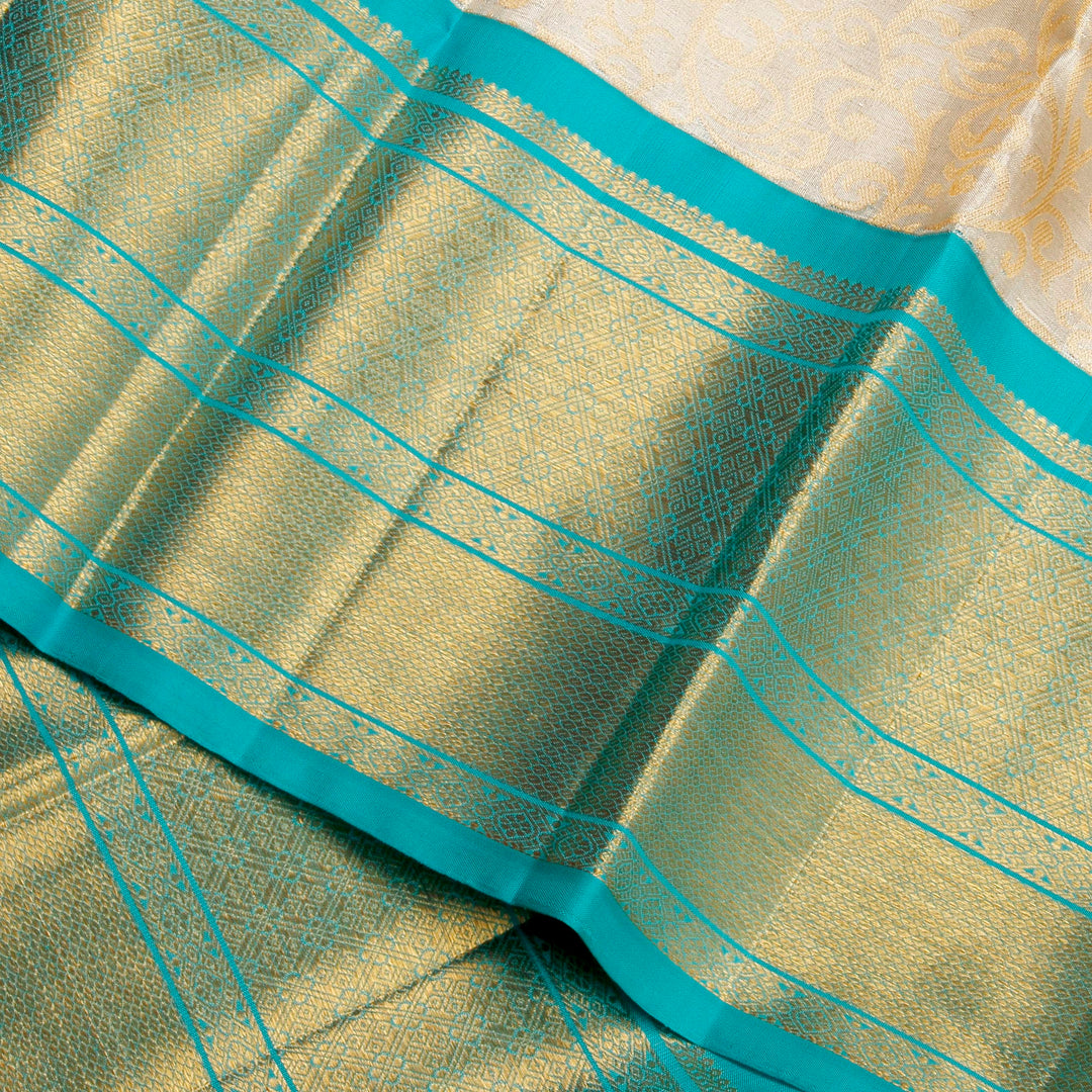 Kuberan Silver Blue  Kanchivaram Silk Saree