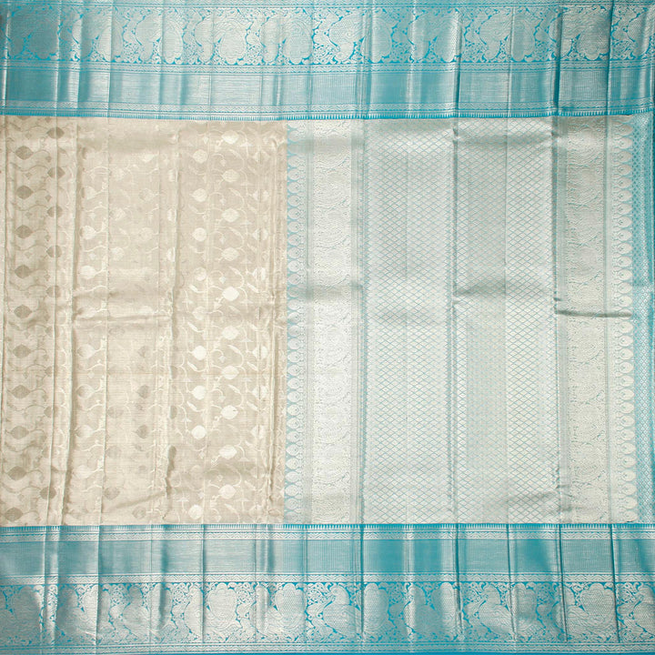 Kuberan Silver Blue Kanchivaram Silk Saree