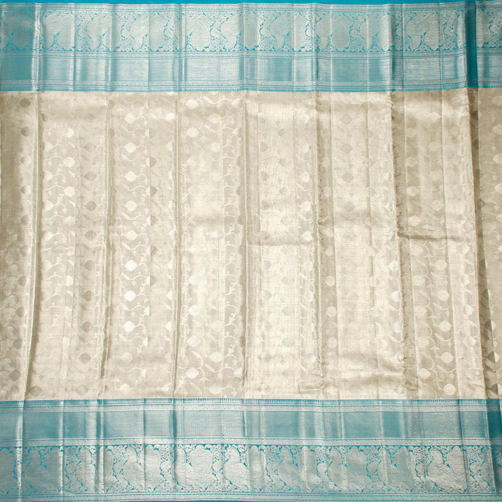 Kuberan Silver Blue Kanchivaram Silk Saree