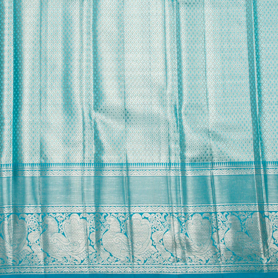 Kuberan Silver Blue Kanchivaram Silk Saree