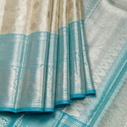 Kuberan Silver Blue Kanchivaram Silk Saree