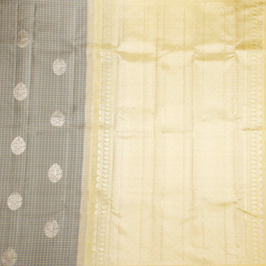 Kuberan Grey Cream Kanchivaram Silk Saree