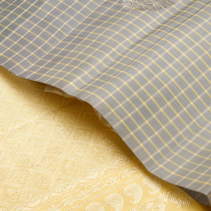 Kuberan Grey Cream Kanchivaram Silk Saree
