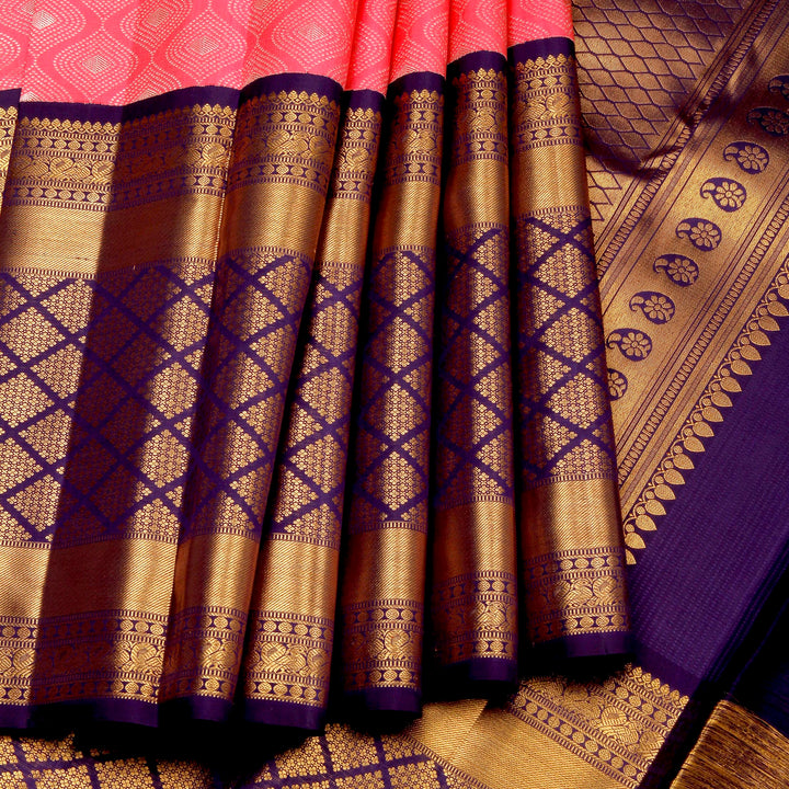 Kuberan Pink Purple  Kanchivaram Silk Saree