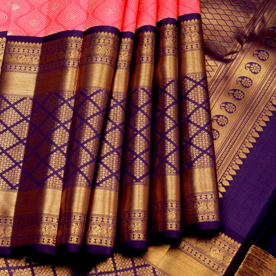 Kuberan Pink Purple  Kanchivaram Silk Saree