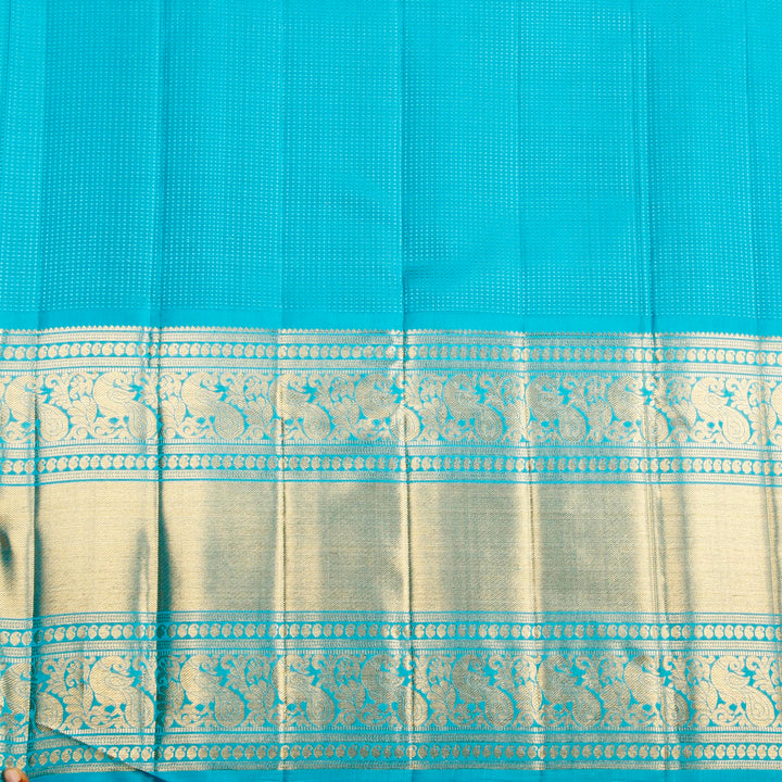 Kuberan Peach Blue Kanchivaram Silk Saree