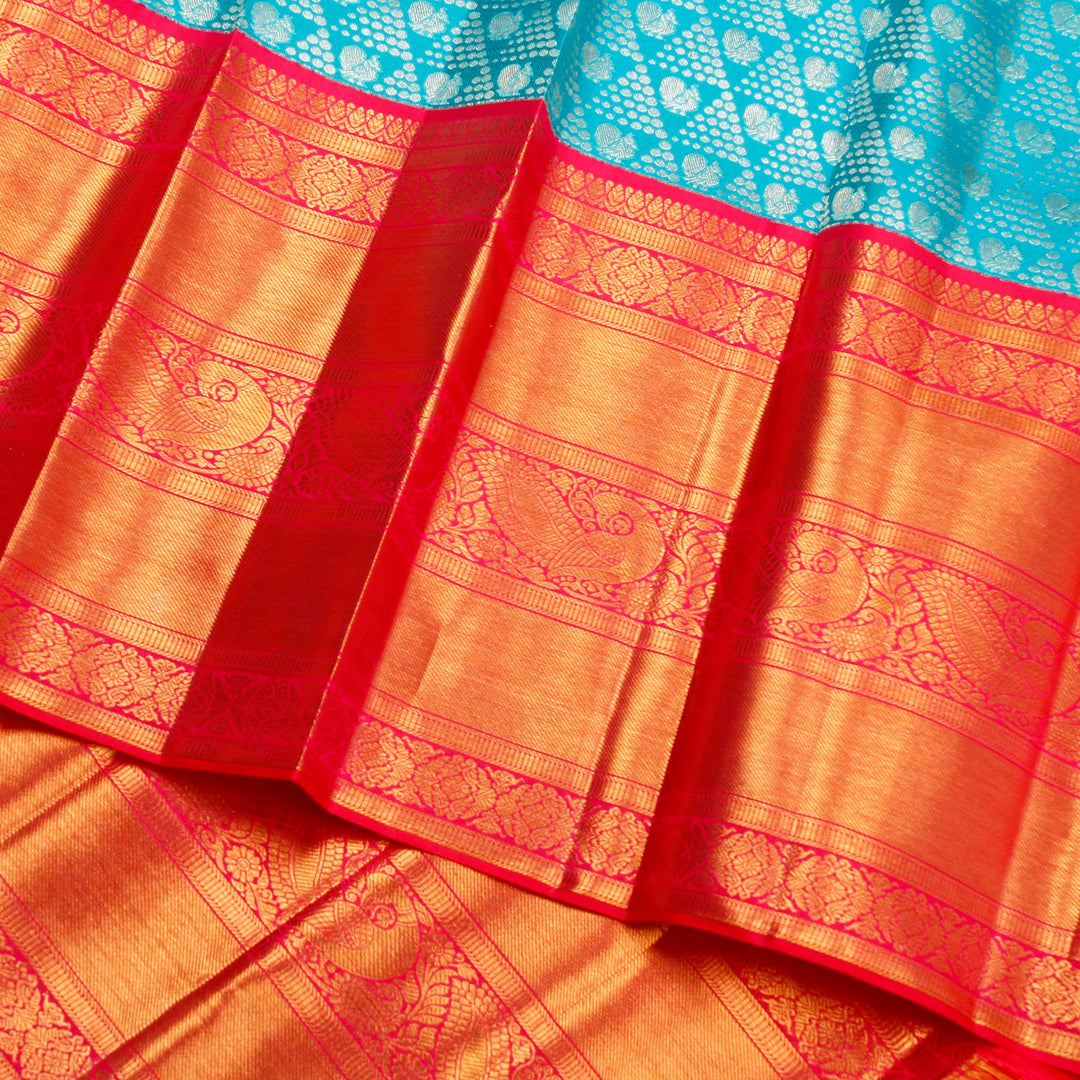 Kuberan Sky Blue Kanchivaram Silk Saree