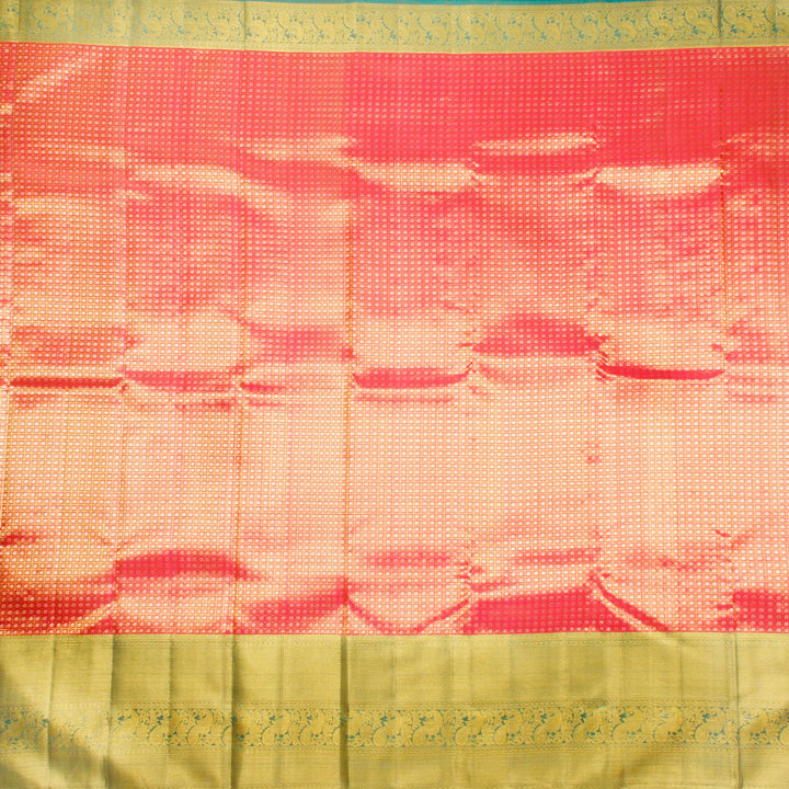 Kuberan Orange Pink Kanchivaram Silk Saree