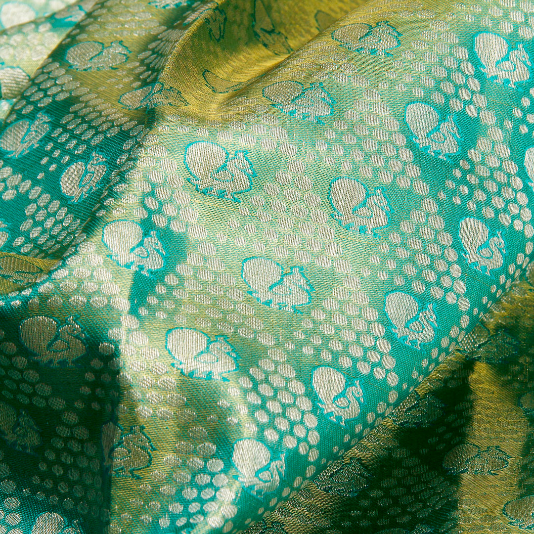 Kuberan Mint Silver Kanchivaram Silk Saree