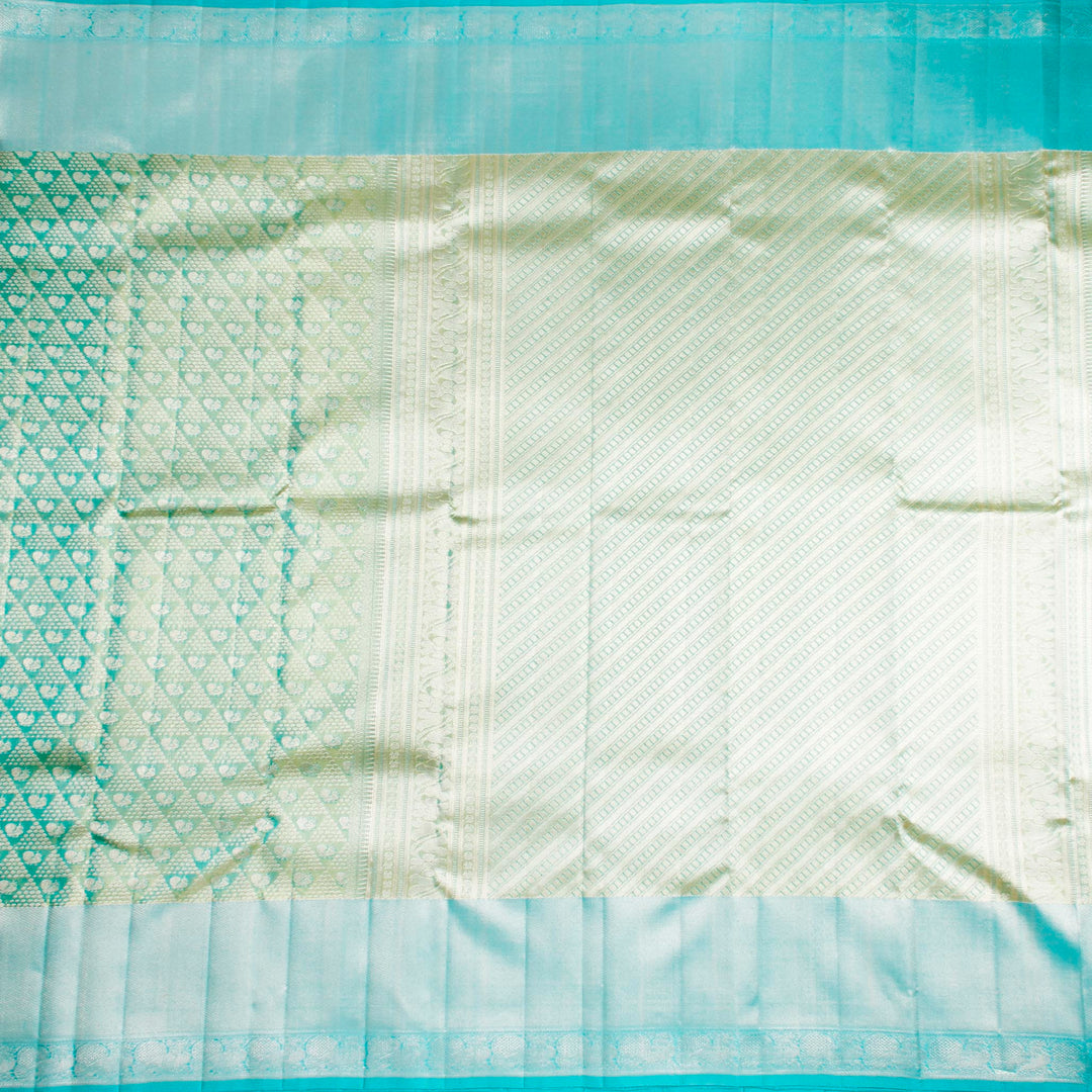 Kuberan Mint Silver Kanchivaram Silk Saree