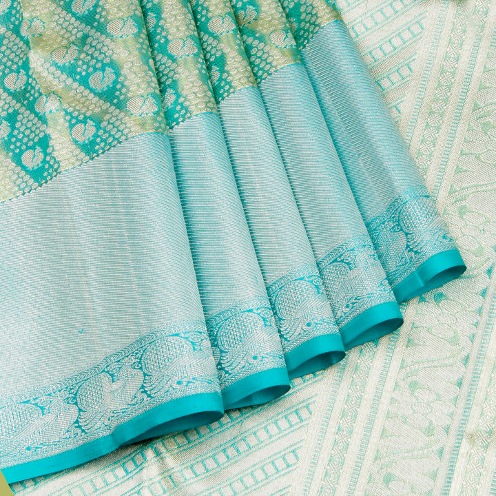 Kuberan Mint Silver Kanchivaram Silk Saree