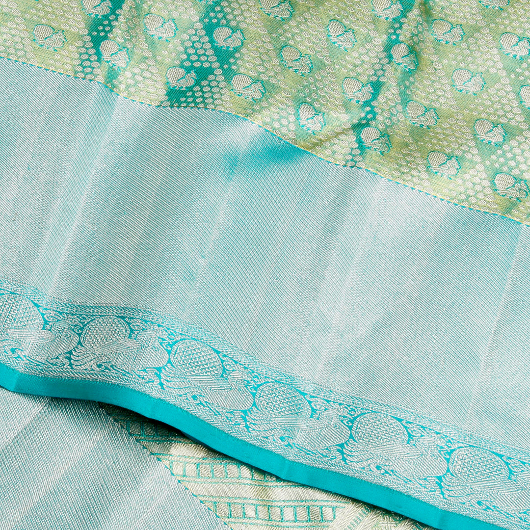 Kuberan Mint Silver Kanchivaram Silk Saree