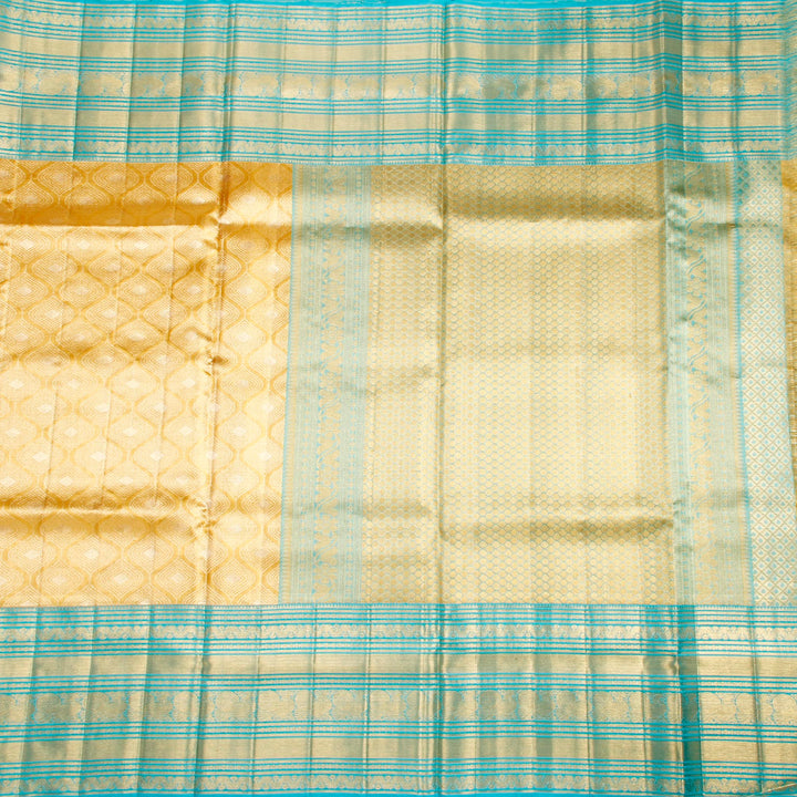 Kuberan Gold Blue Kanchivaram Silk Saree