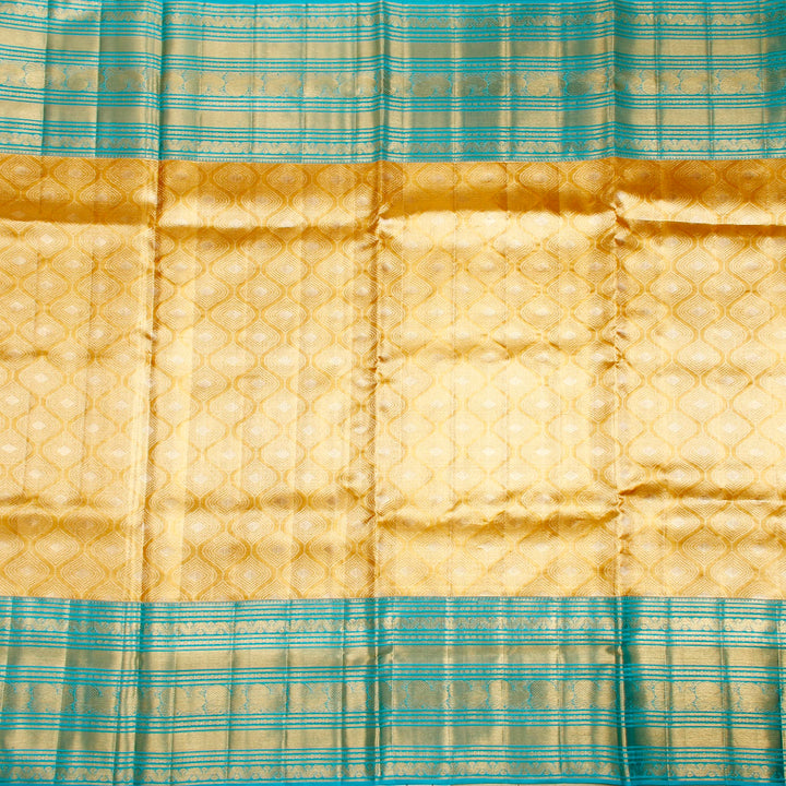 Kuberan Gold Blue Kanchivaram Silk Saree