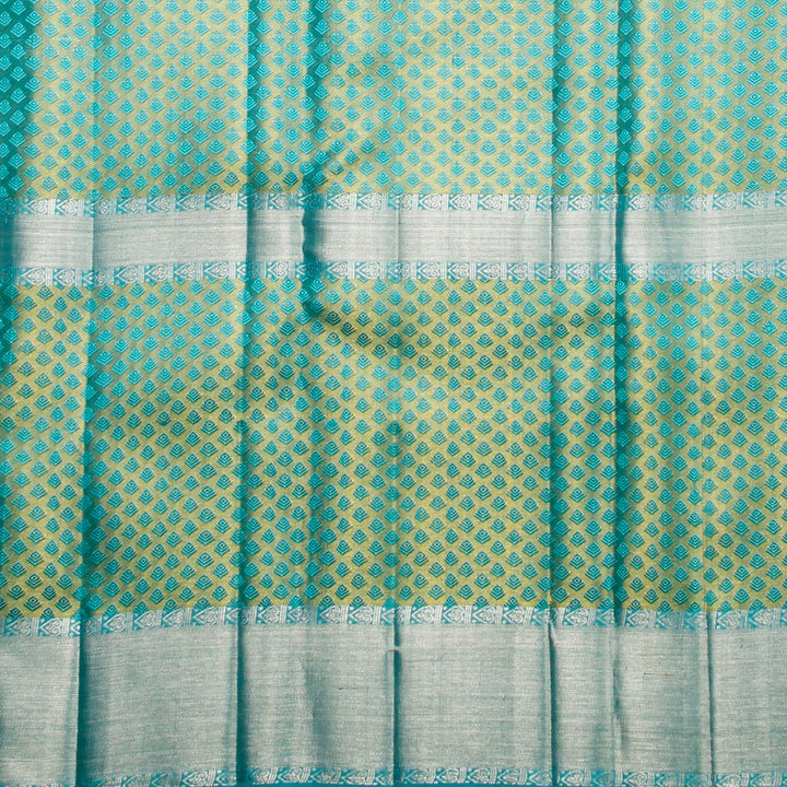 Kuberan Yellow Blue Kanchivaram Silk Saree