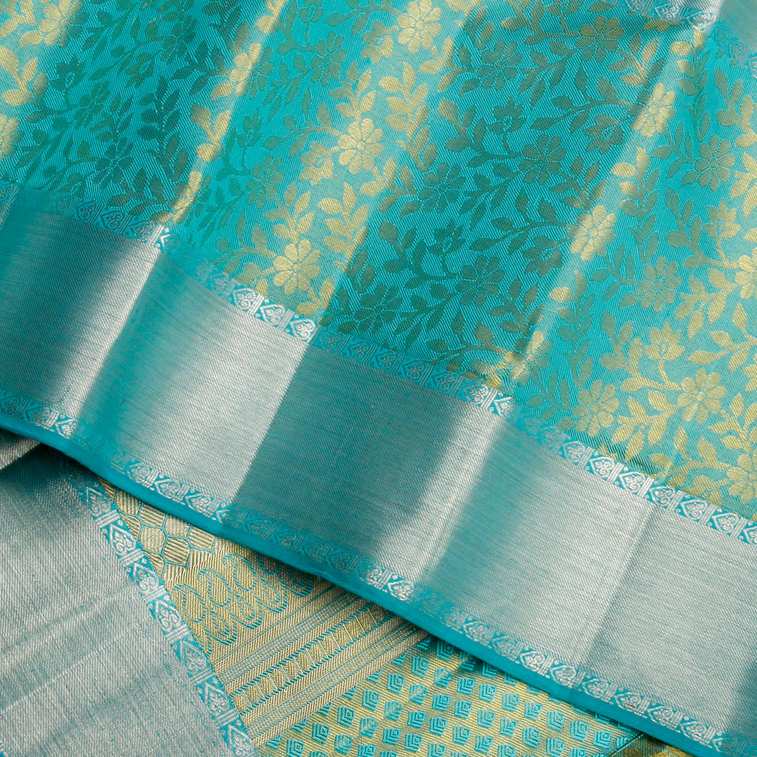 Kuberan Yellow Blue Kanchivaram Silk Saree