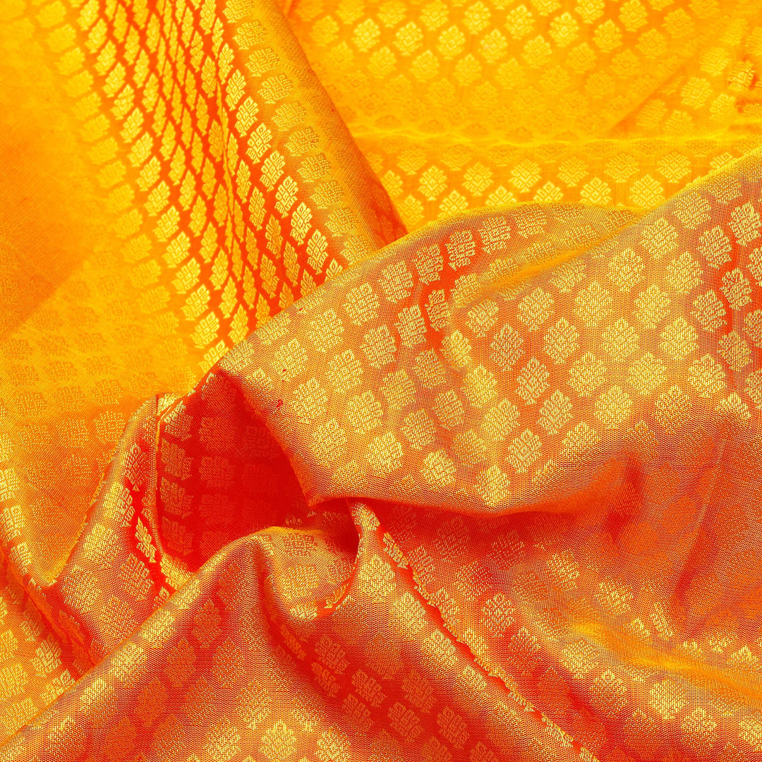 Kuberan Mustard Pink Kanchivaram Silk Saree