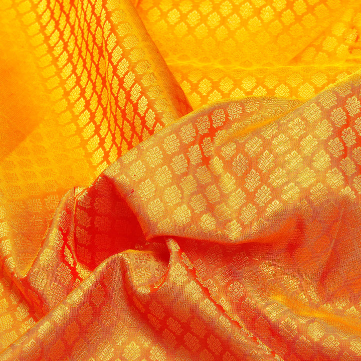 Kuberan Mustard Pink Kanchivaram Silk Saree