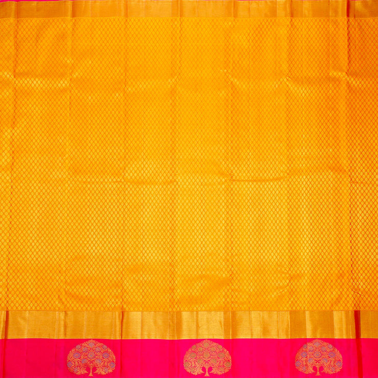 Kuberan Mustard Pink Kanchivaram Silk Saree