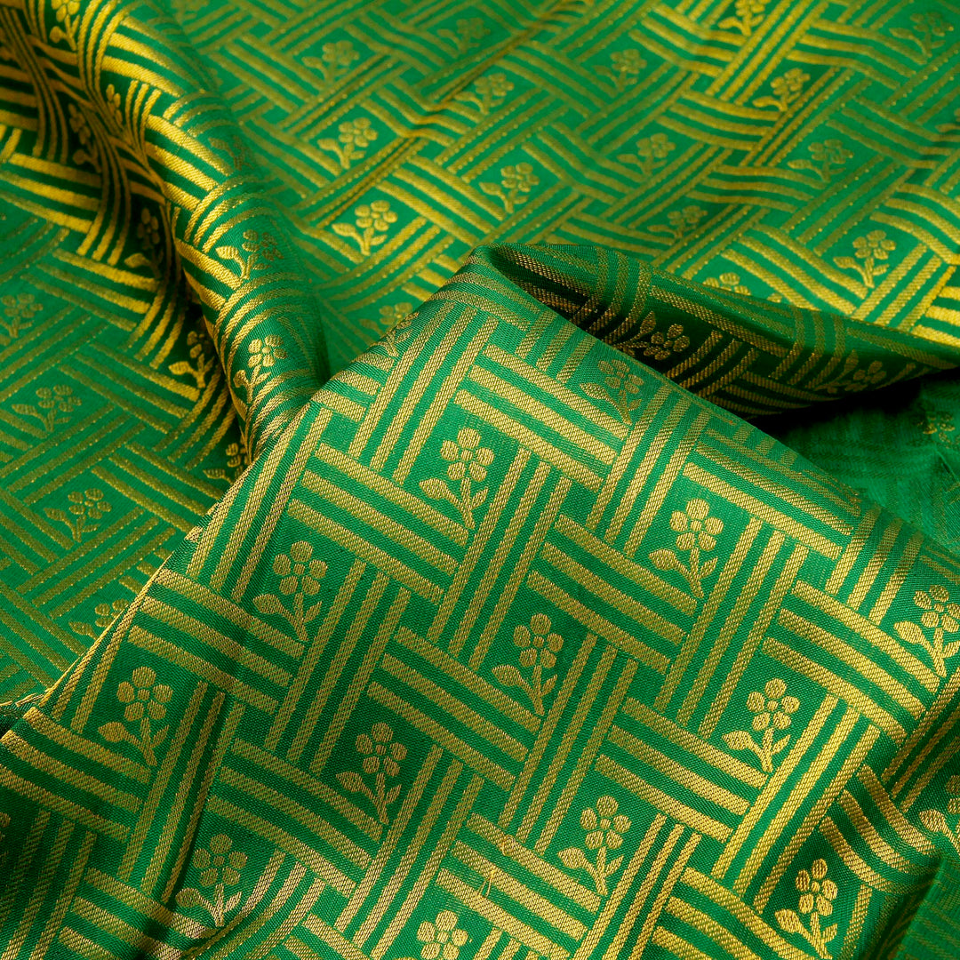 Kuberan Green Pink Kanchivaram Silk Saree