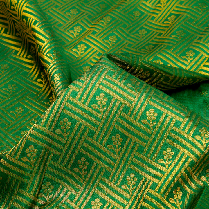 Kuberan Green Pink Kanchivaram Silk Saree
