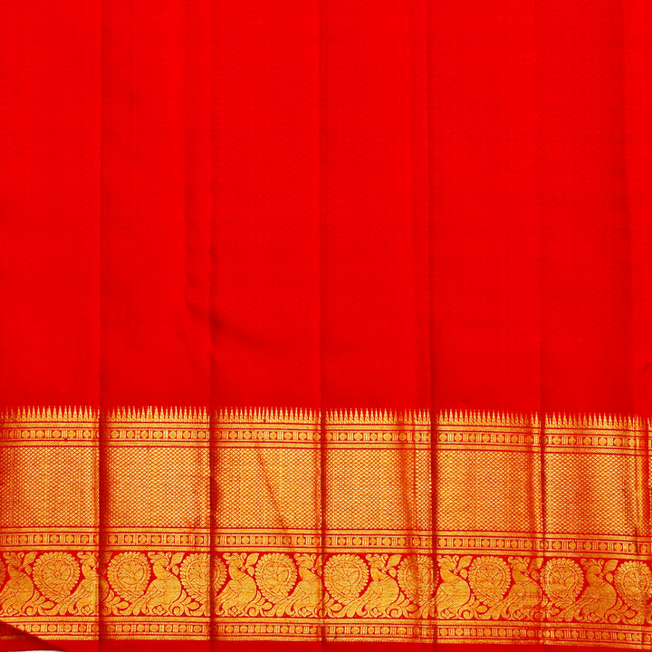 Kuberan Sky Blue Red Kanchivaram Silk Saree