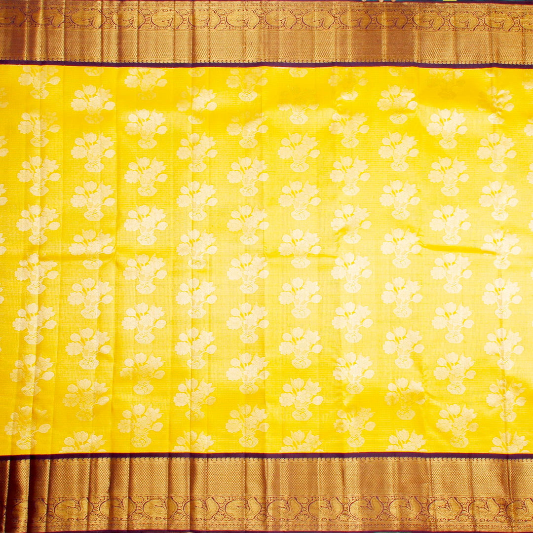 Kuberan Yellow Purple Kanchivaram Silk Saree