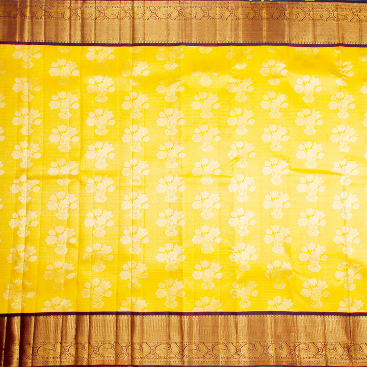 Kuberan Yellow Purple Kanchivaram Silk Saree
