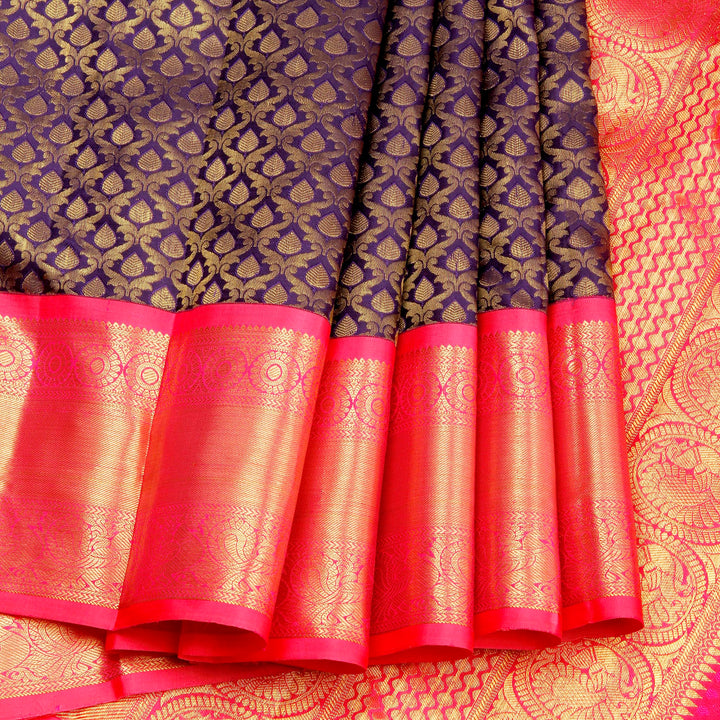 Kuberan Purple Pink Kanchivaram Silk Saree