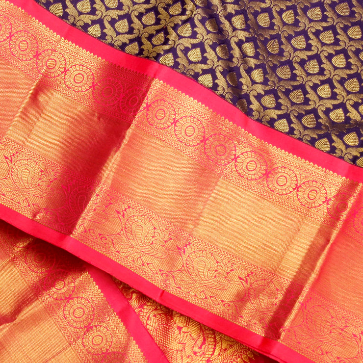 Kuberan Purple Pink Kanchivaram Silk Saree