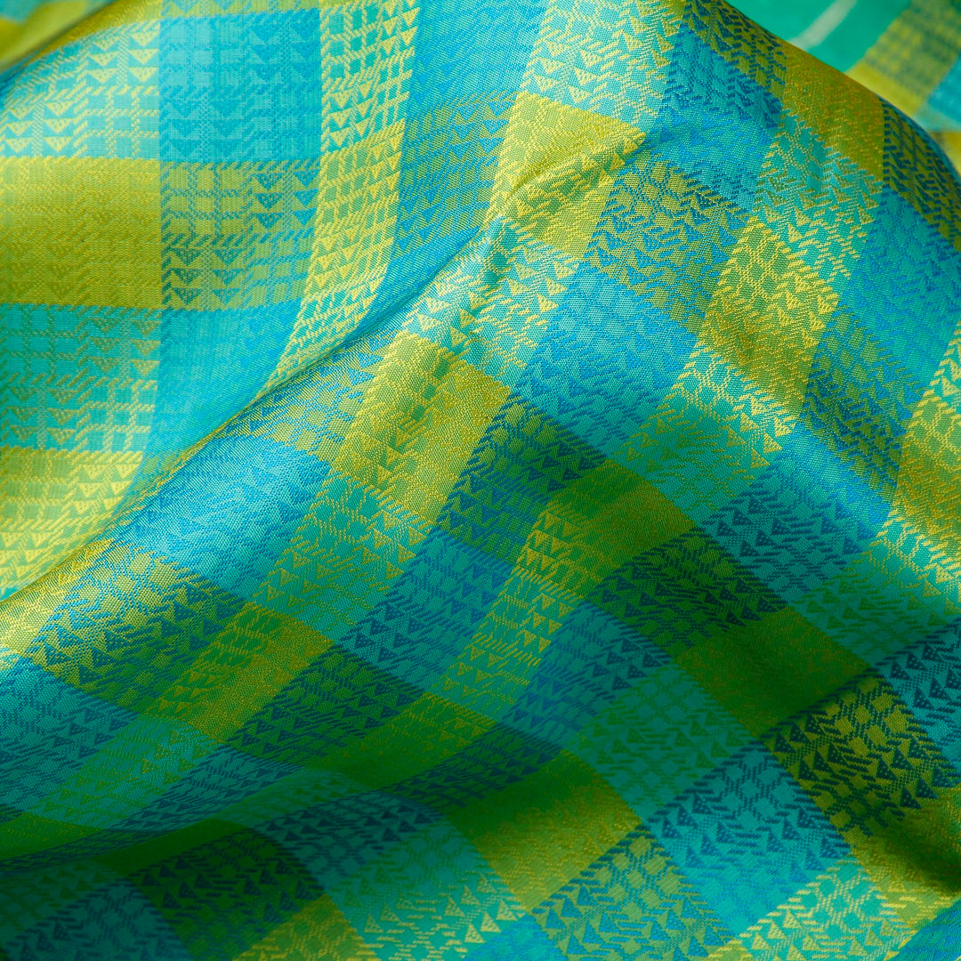 Kuberan Blue Green Kanchivaram Silk Saree