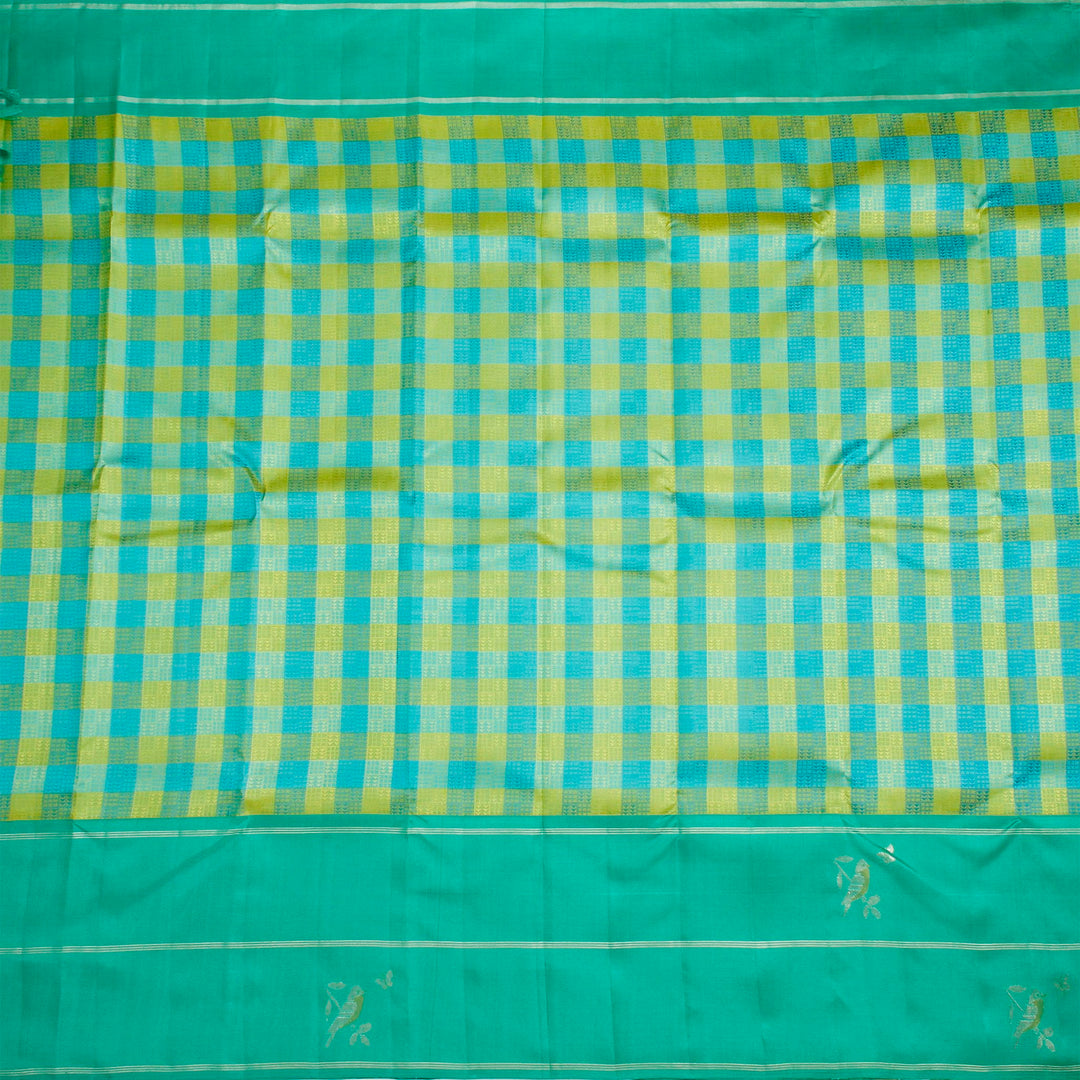 Kuberan Blue Green Kanchivaram Silk Saree