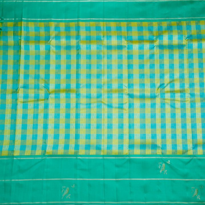 Kuberan Blue Green Kanchivaram Silk Saree