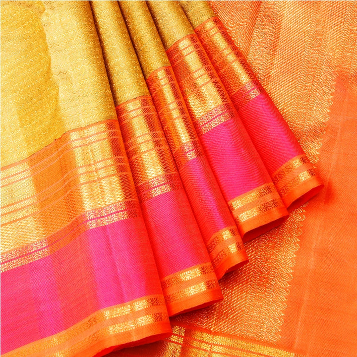 Kuberan Honey Pink Kanchivaram Silk Saree