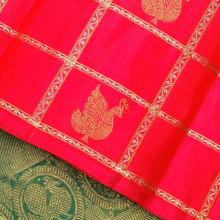 Kuberan Candy Turquoise Kanchivaram Silk Saree