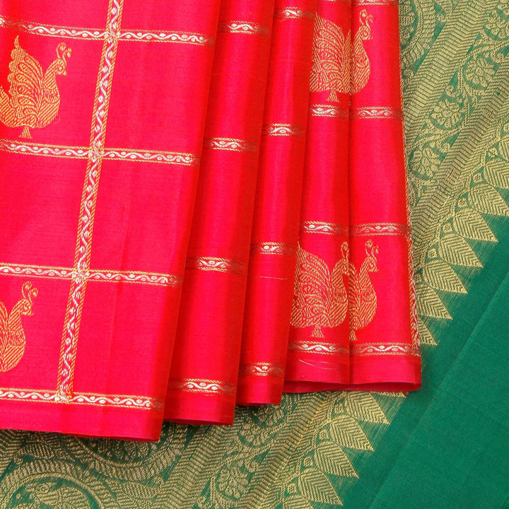 Kuberan Candy Turquoise Kanchivaram Silk Saree