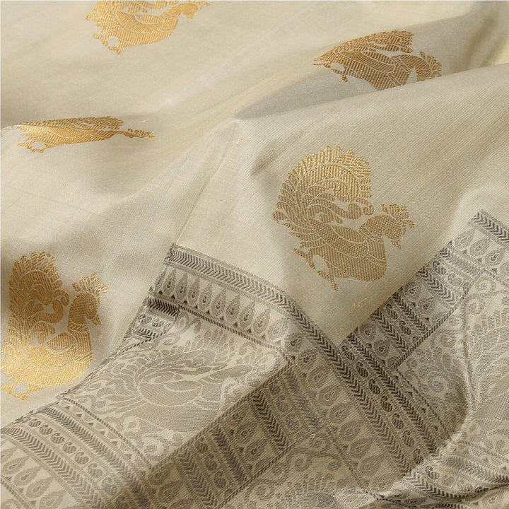 Kuberan Grey Red Kanchivaram Silk Saree